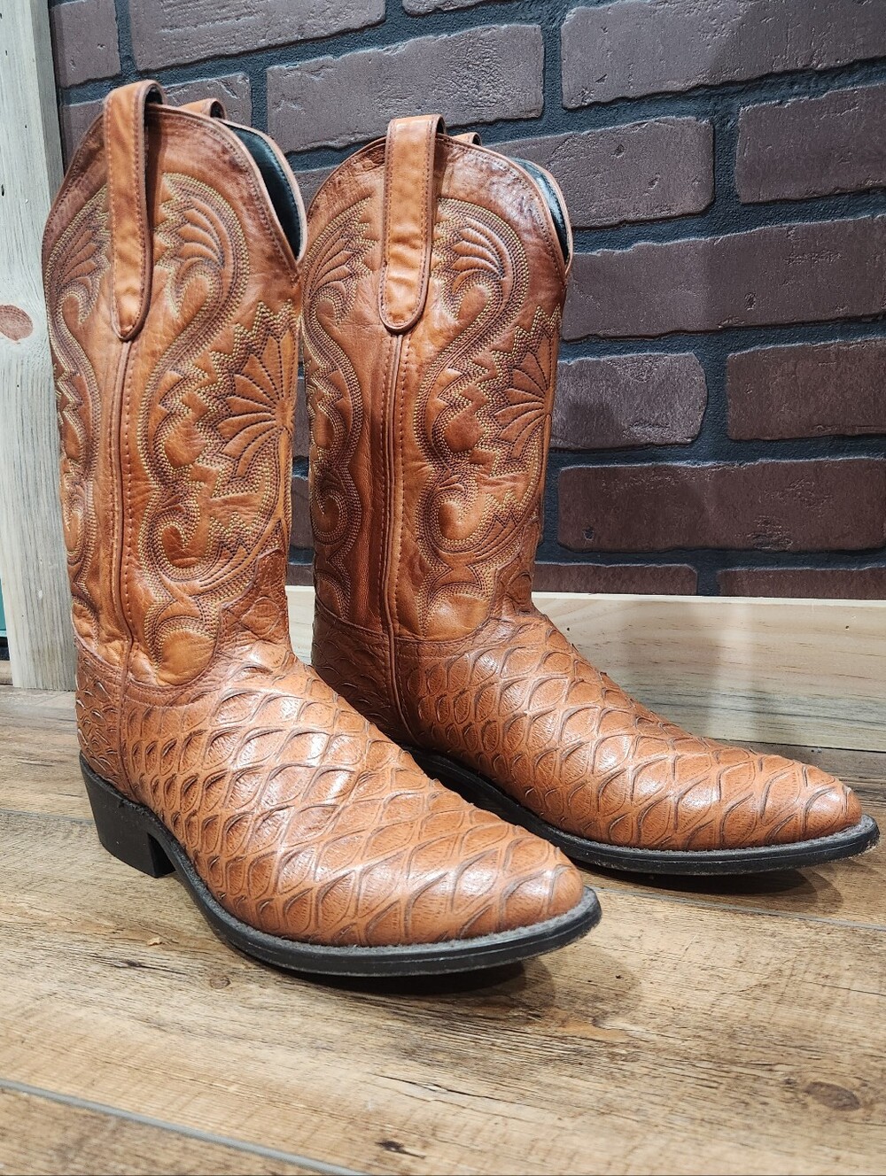 Vintage Laredo Anteater Print Cowboy Boots 9D